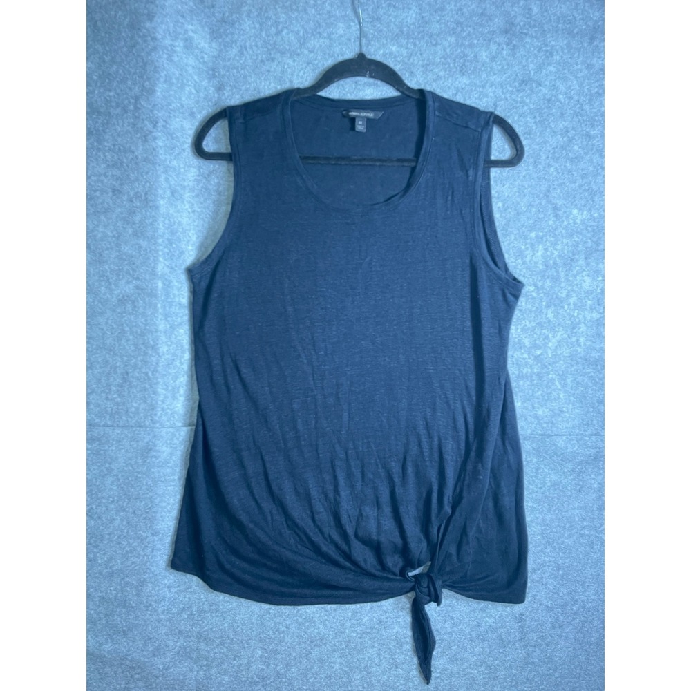 Banana Republic Womens Navy Blue Sleeveless Side Tie Knot Scoop Neck Tank Top M